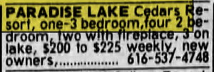 The Cedars Resort - May 17 1986 Article